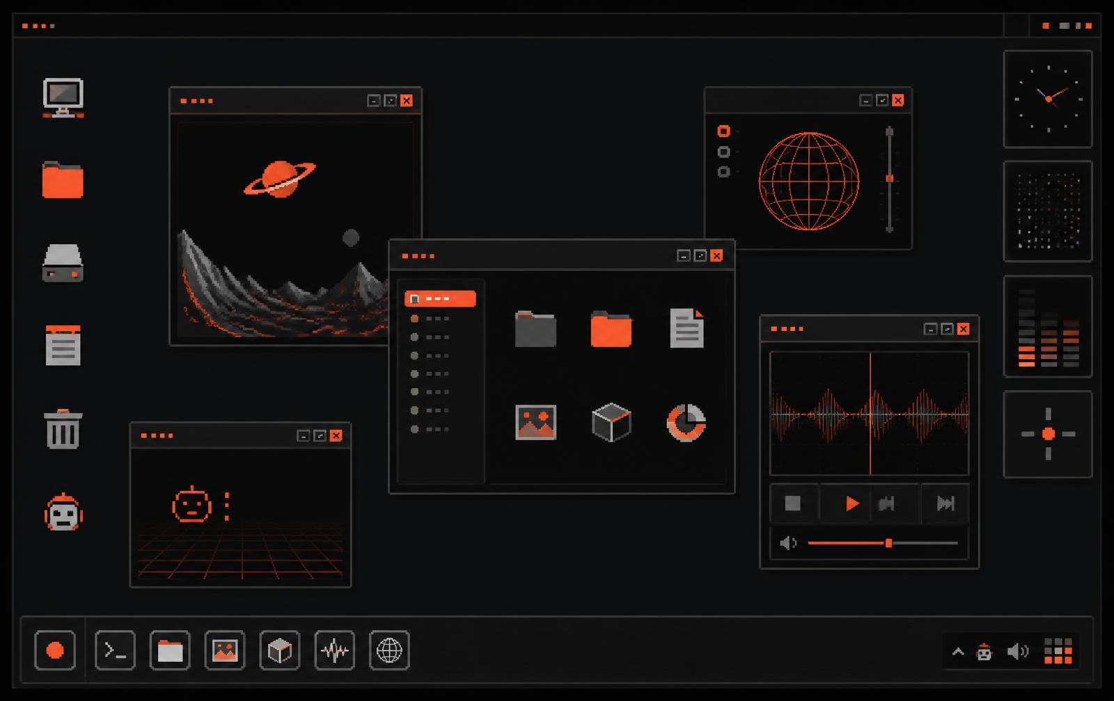 Preview of Om Tiwari's experimental desktop-style portfolio